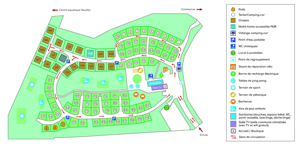 Plan du camping le Florival